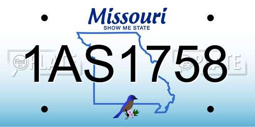 1AS1758 Missouri License Plate