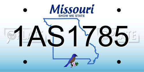 1AS1785 Missouri License Plate
