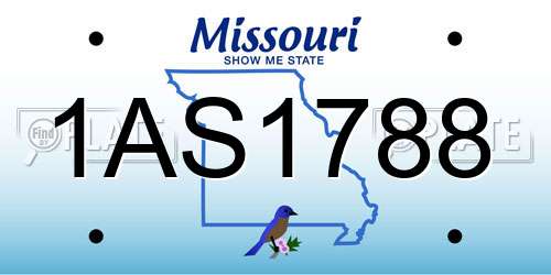 1AS1788 Missouri License Plate