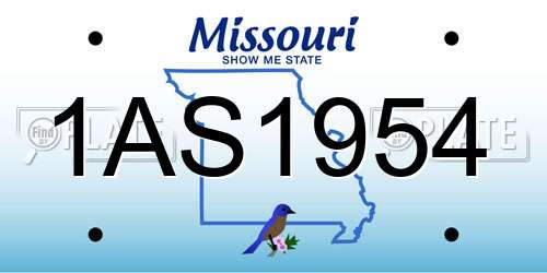 1AS1954 Missouri License Plate