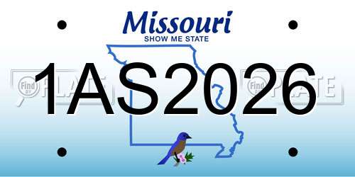 1AS2026 Missouri License Plate