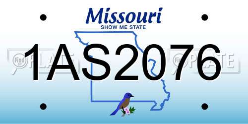 1AS2076 Missouri License Plate