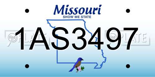 1AS3497 Missouri License Plate