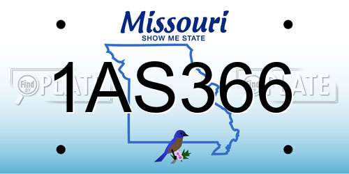 1AS366 Missouri License Plate