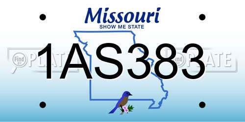 1AS383 Missouri License Plate