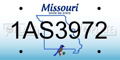1AS3972 Missouri License Plate