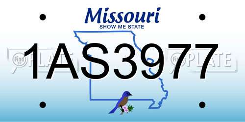 1AS3977 Missouri License Plate
