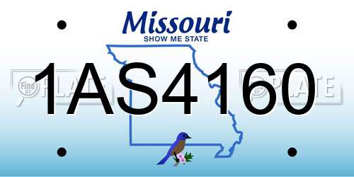 1AS4160 Missouri License Plate