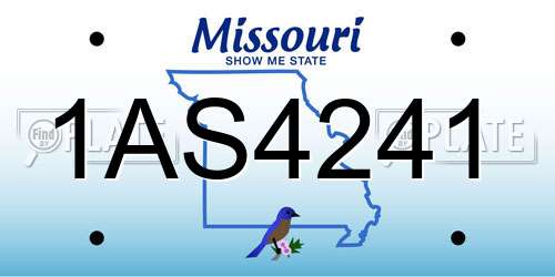 1AS4241 Missouri License Plate