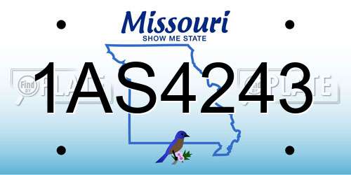 1AS4243 Missouri License Plate