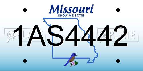 1AS4442 Missouri License Plate