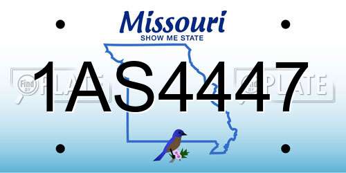 1AS4447 Missouri License Plate