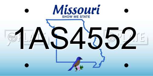 1AS4552 Missouri License Plate