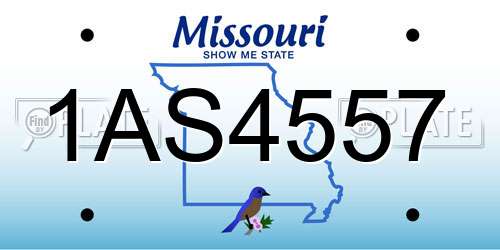 1AS4557 Missouri License Plate