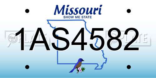 1AS4582 Missouri License Plate