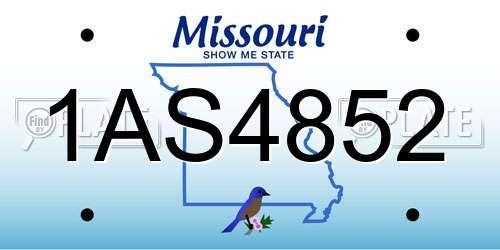 1AS4852 Missouri License Plate