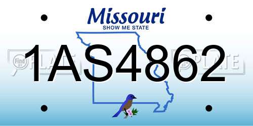1AS4862 Missouri License Plate