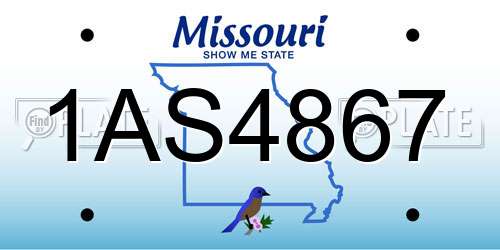 1AS4867 Missouri License Plate