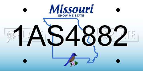 1AS4882 Missouri License Plate