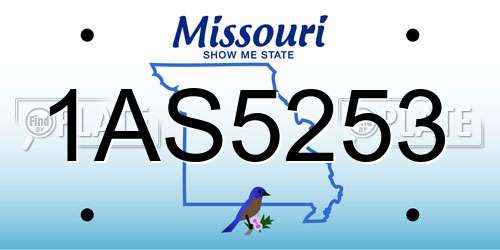 1AS5253 Missouri License Plate