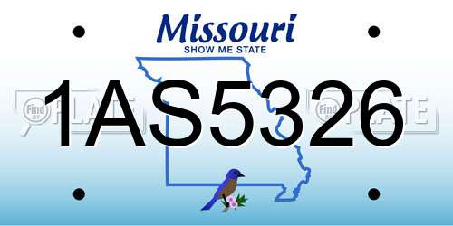 1AS5326 Missouri License Plate