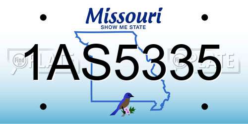 1AS5335 Missouri License Plate