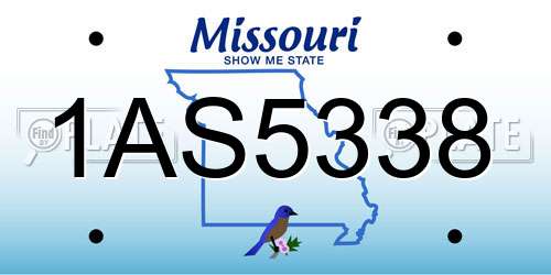 1AS5338 Missouri License Plate