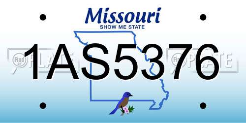 1AS5376 Missouri License Plate