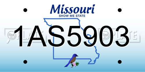 1AS5903 Missouri License Plate