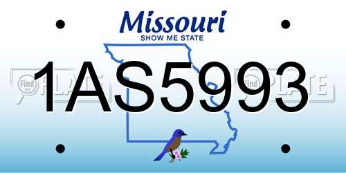 1AS5993 Missouri License Plate