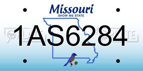 1AS6284 Missouri License Plate
