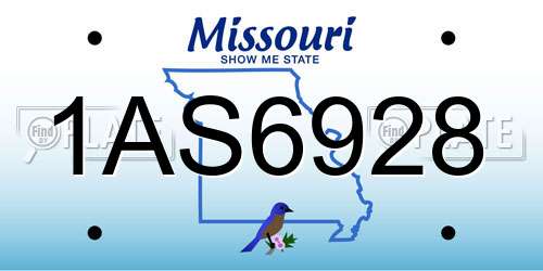 1AS6928 Missouri License Plate