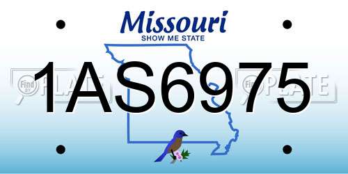 1AS6975 Missouri License Plate