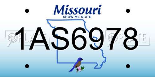 1AS6978 Missouri License Plate