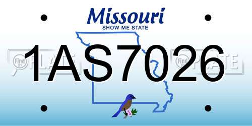 1AS7026 Missouri License Plate