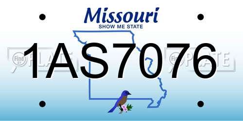 1AS7076 Missouri License Plate