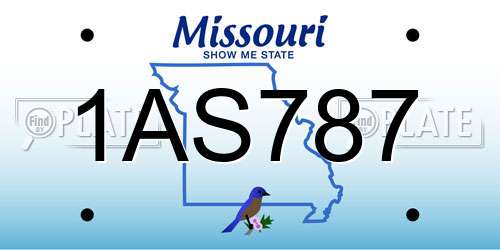 1AS787 Missouri License Plate
