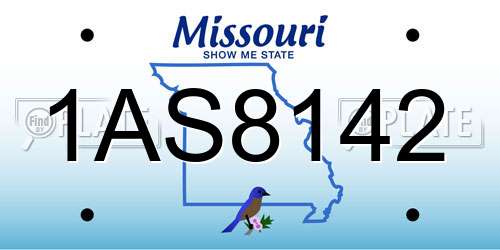 1AS8142 Missouri License Plate