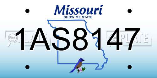 1AS8147 Missouri License Plate