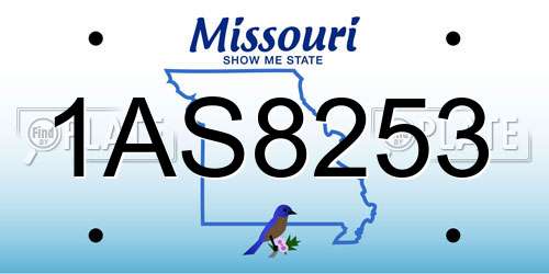 1AS8253 Missouri License Plate