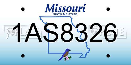 1AS8326 Missouri License Plate