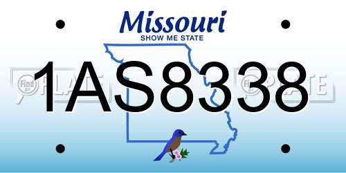 1AS8338 Missouri License Plate