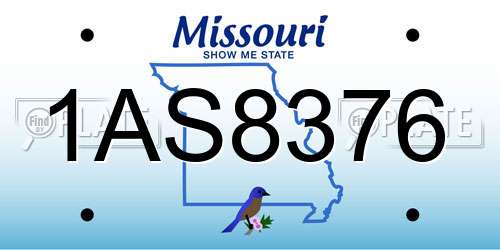 1AS8376 Missouri License Plate