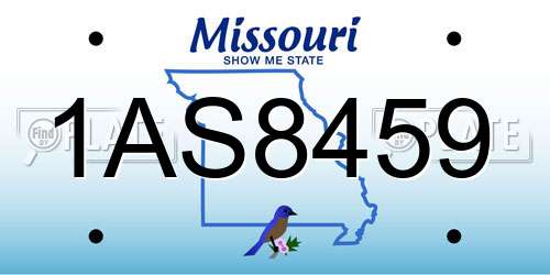 1AS8459 Missouri License Plate