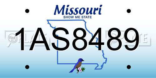 1AS8489 Missouri License Plate