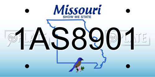 1AS8901 Missouri License Plate