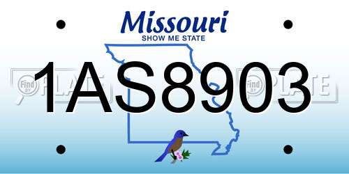 1AS8903 Missouri License Plate