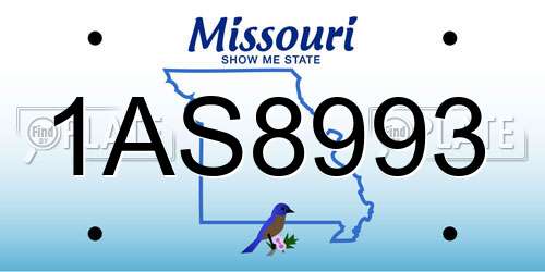 1AS8993 Missouri License Plate