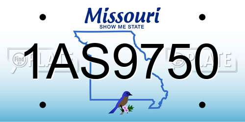 1AS9750 Missouri License Plate