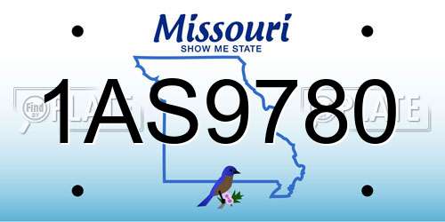 1AS9780 Missouri License Plate